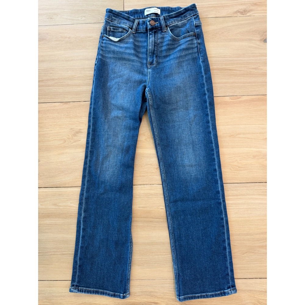 BKE Parker High Rise Cropped Straight Leg Jeans Medium Wash Blue 26x26